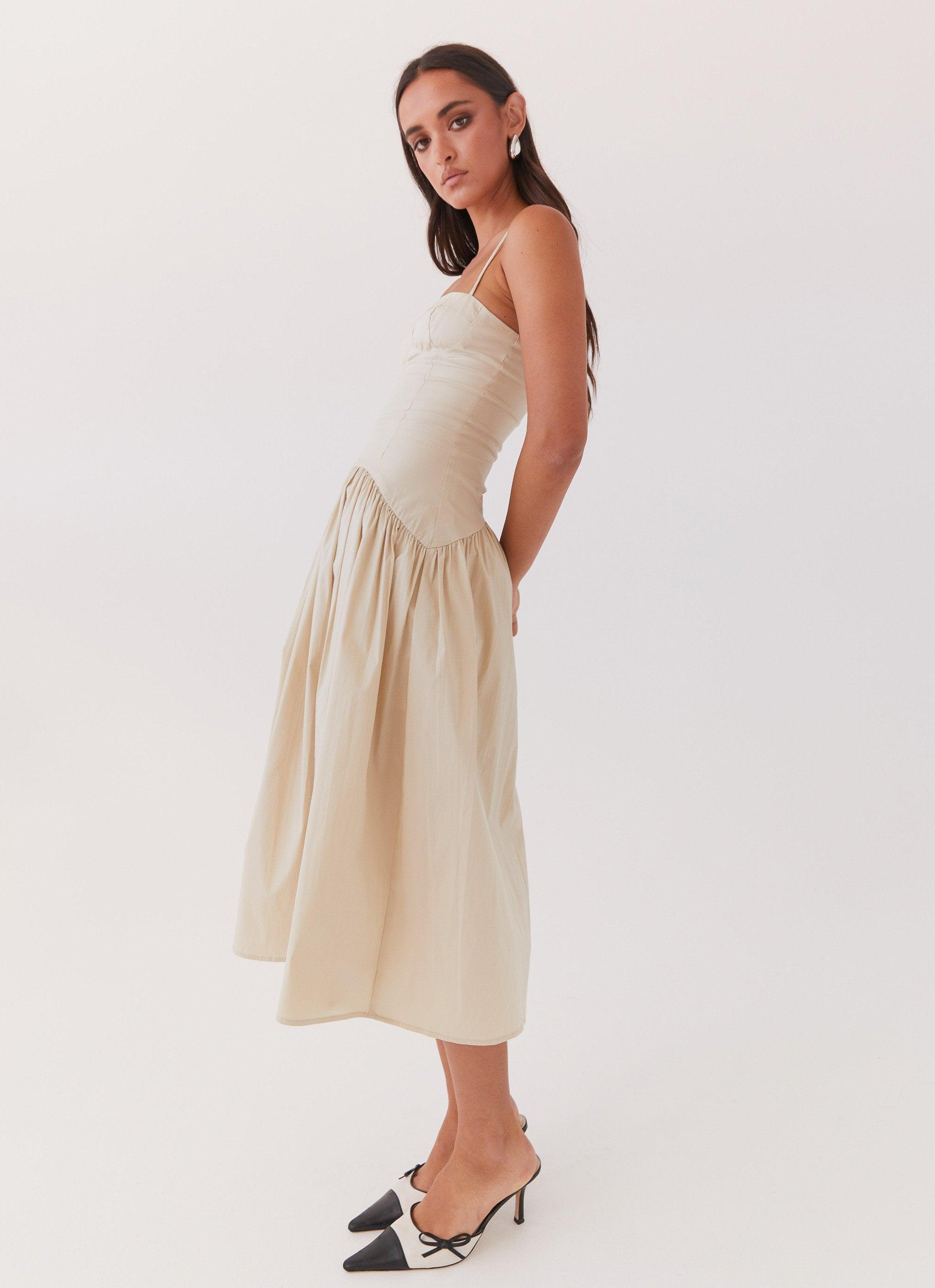 Yvette Corset Midi Dress - Desert Sage Product Image