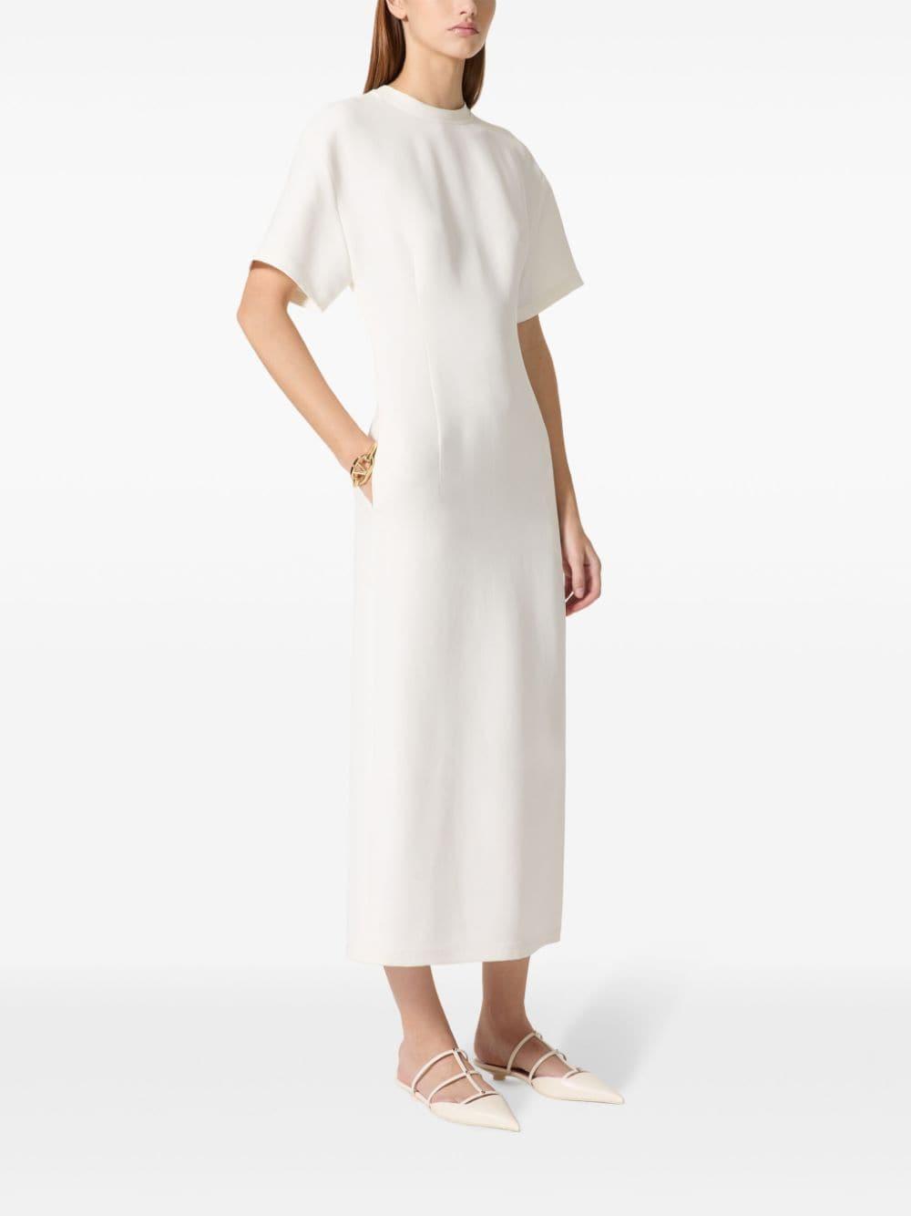 Robe Mi-longue Structured Couture Femme Ivoire 42 In Weiss Product Image