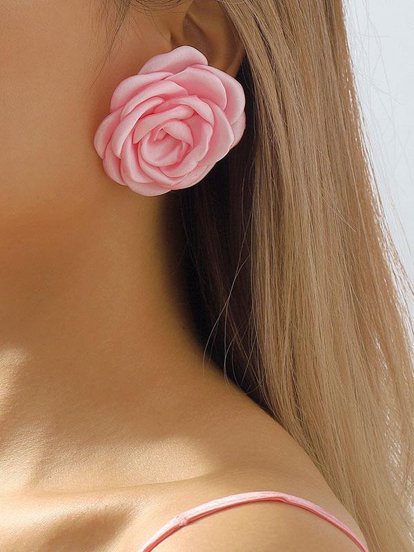 Three-Dimensional Flower Earrings Accessories Product Image