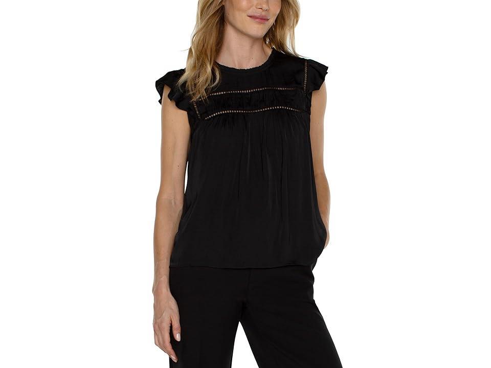 Liverpool Los Angeles Openwork Detail Flutter Sleeve Top Product Image