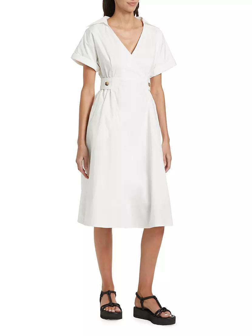 Lorena Cotton V-Neck Midi-Dress Product Image