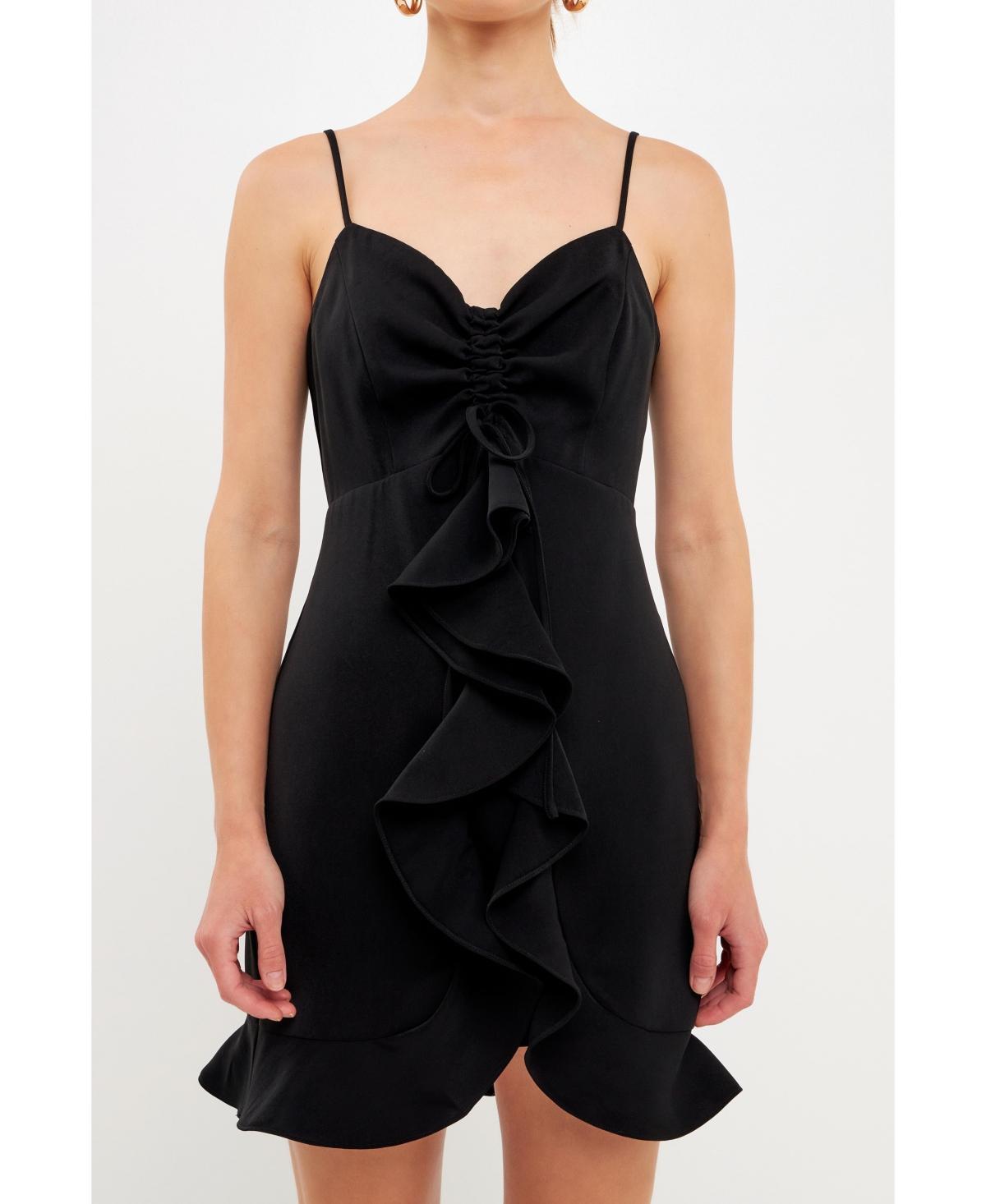 Endless Rose Women's Ruffled Mini Dress, Black, Xs Product Image