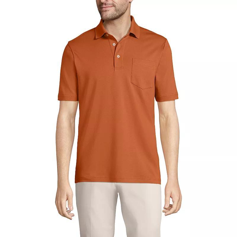 Big & Tall Lands End Super Soft Supima Pocket Polo, Mens Product Image