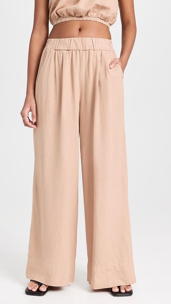 Stateside Linen Wide Leg Pull On Pants | Shopbop Product Image