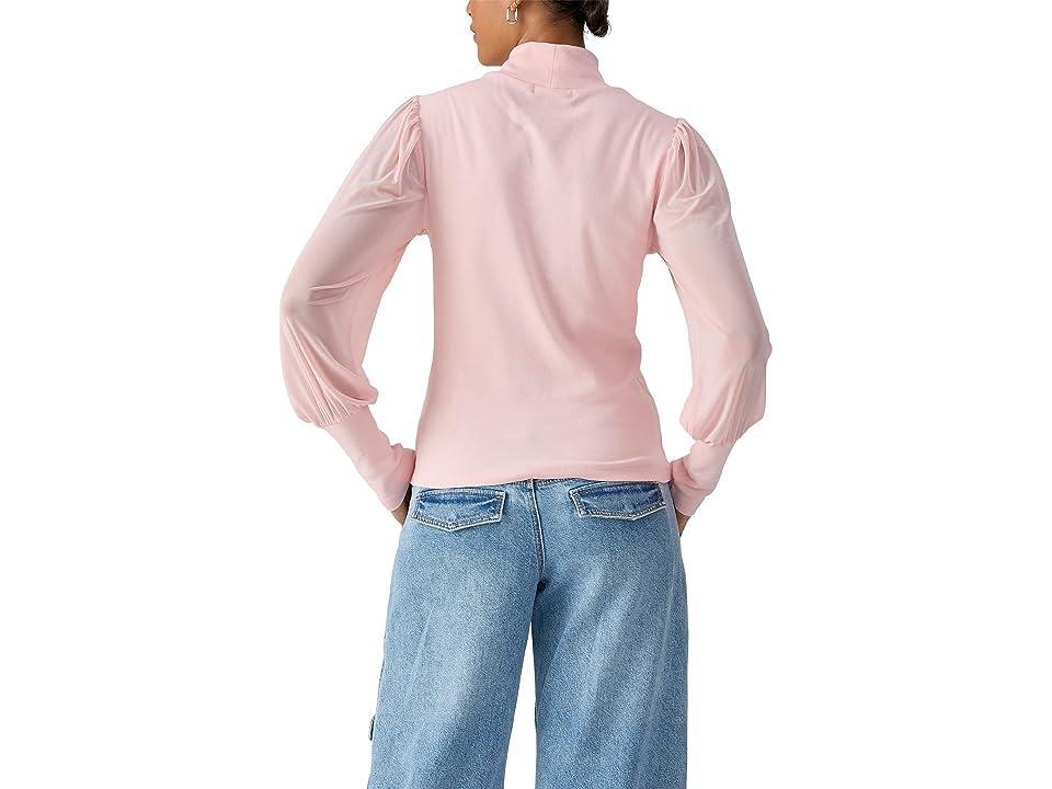 Sanctuary On My Mind Mesh Sleeve Top (Porcelain Pink) Women's Clothing Product Image