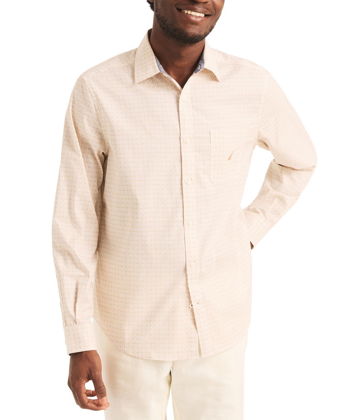 Nautica Mens Long Sleeve Button-Front Geo Print Shirt Product Image