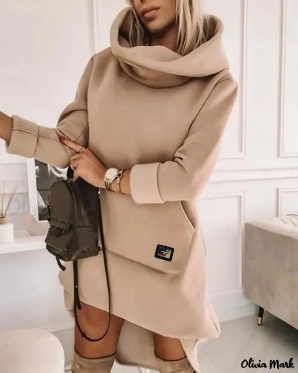 Olivia Mark – Casual dress with high neck and long sleeves product image