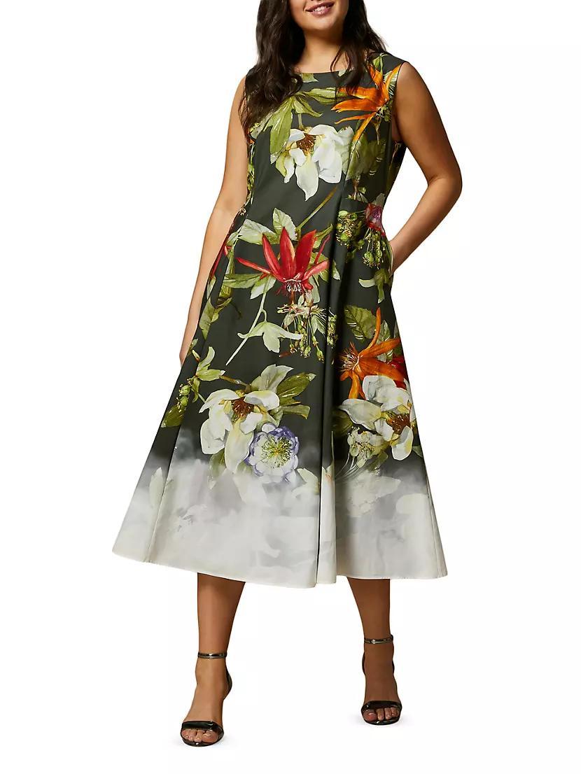 Plus Trento Printed Poplin Dress Product Image