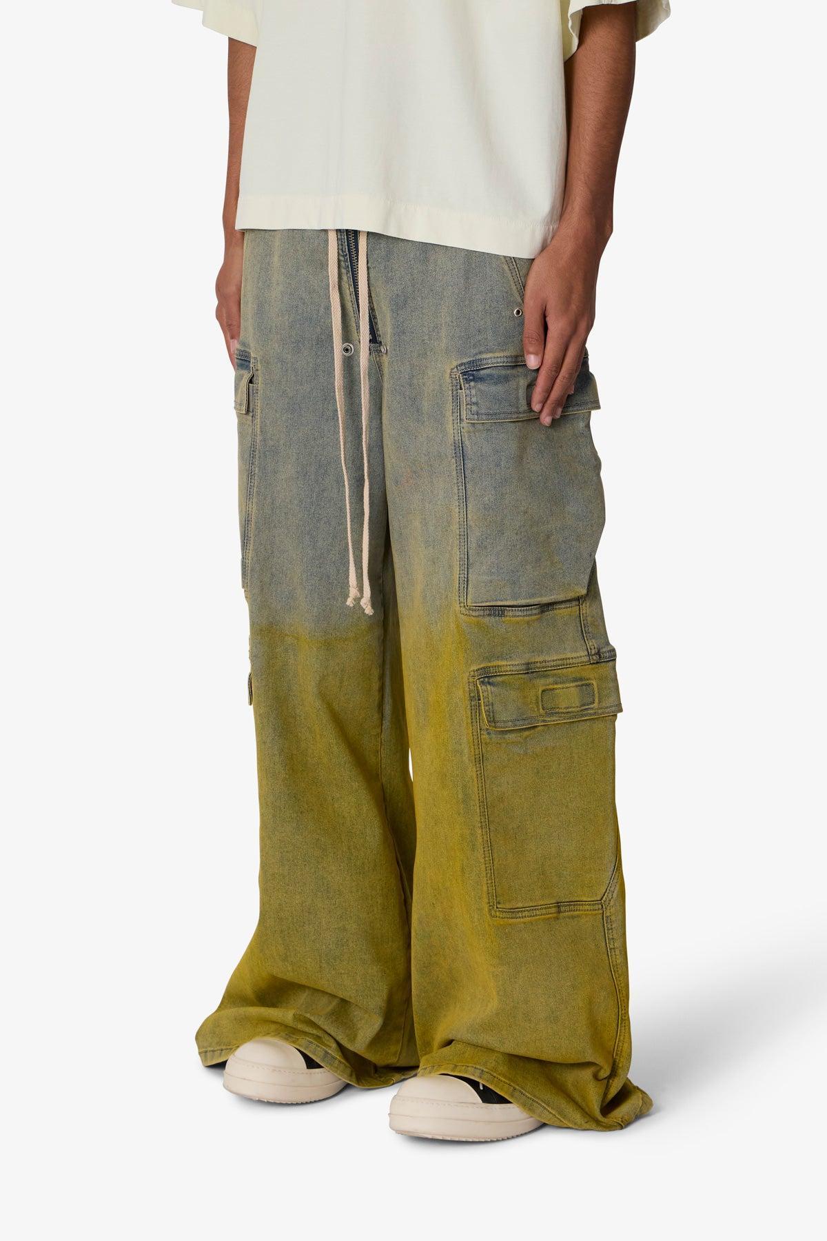 K13 Rave Double Cargo Pants - Blue/Yellow Product Image