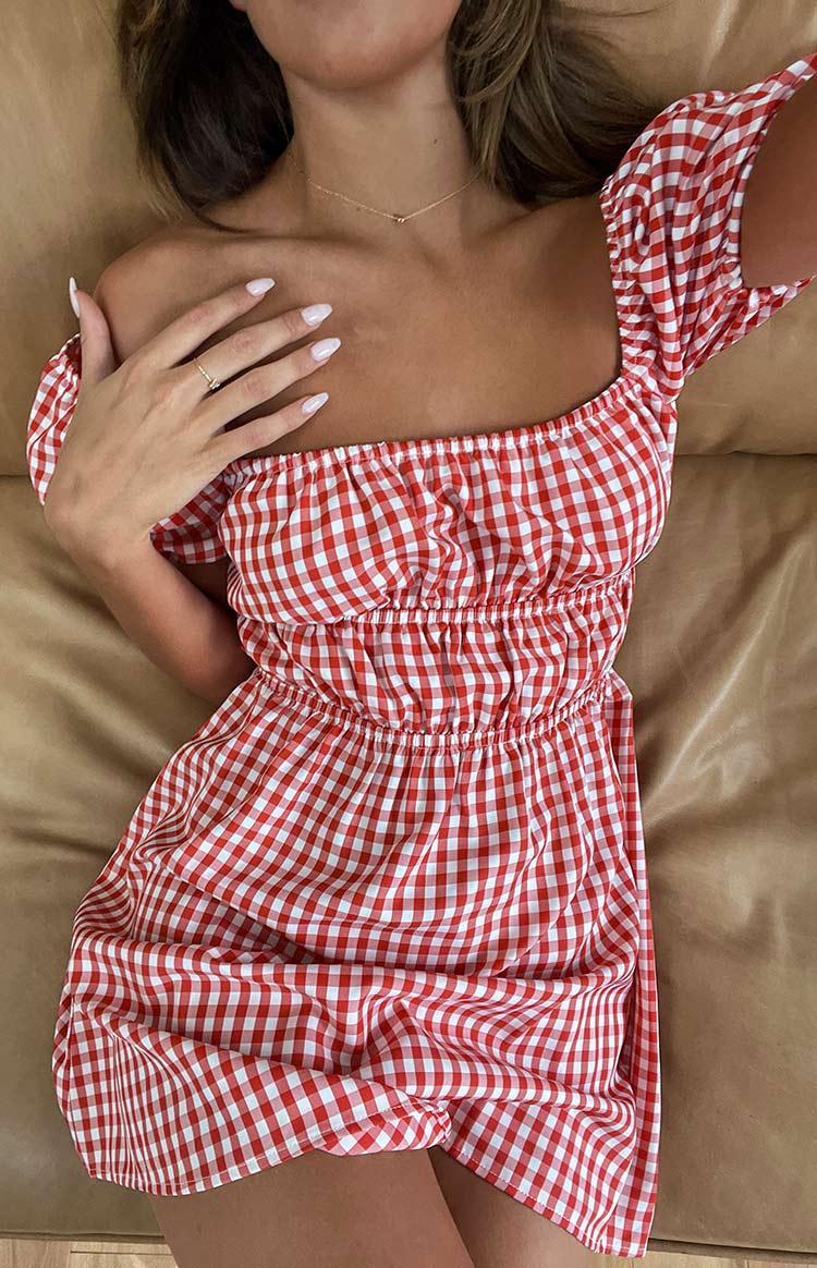 I'm Yours Red Gingham Mini Dress product image