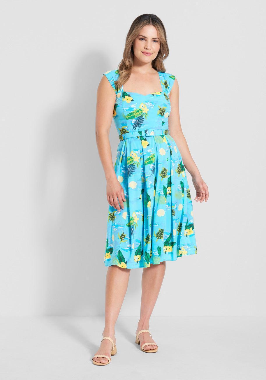 ModCloth x Collectif Turtle Bay Social Swing Dress Product Image