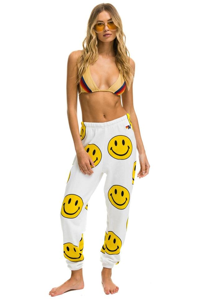 SMILEY REPEAT SWEATPANTS - WHITE Female Product Image