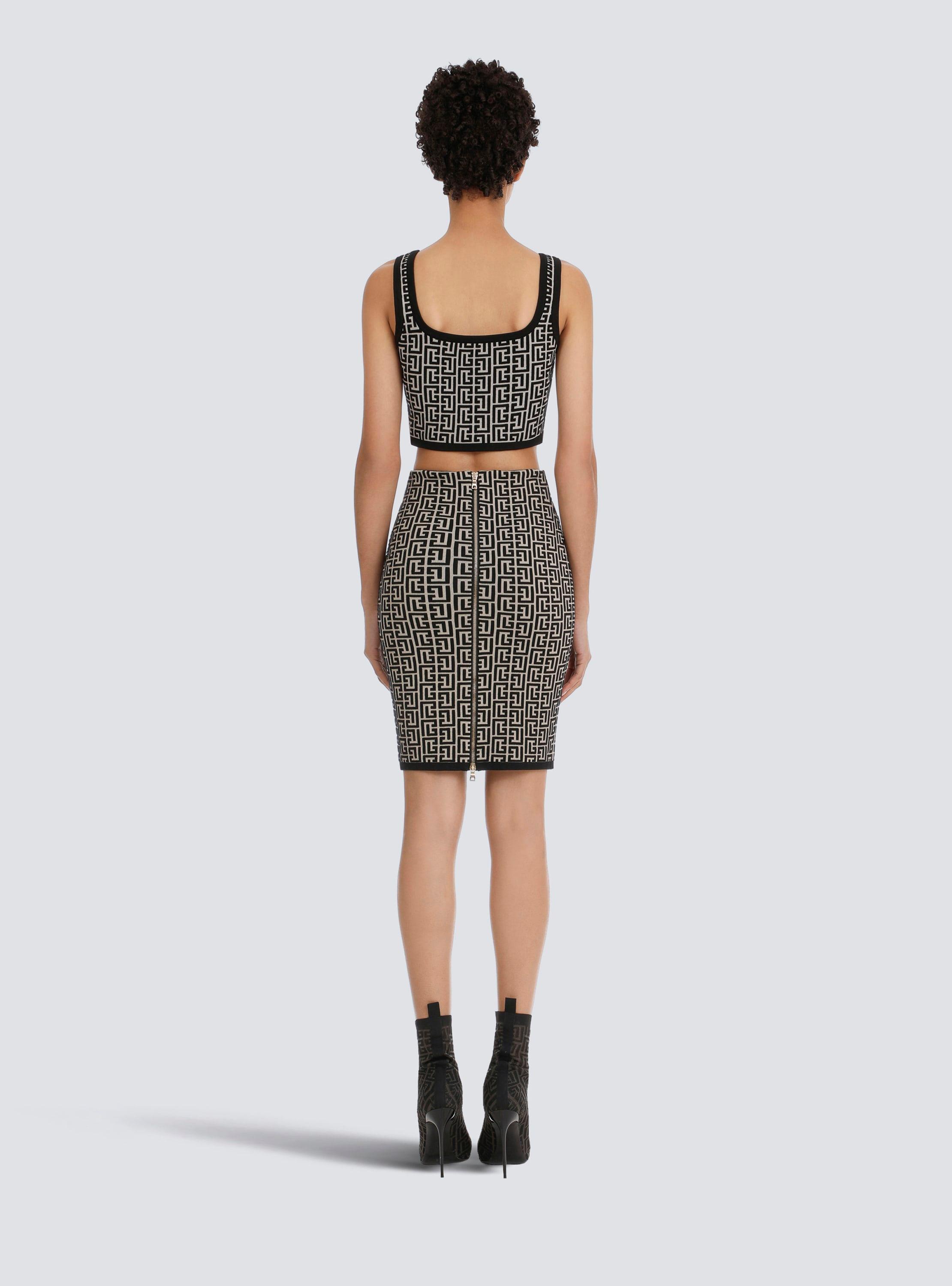 Balmain bicolor jacquard knit skirt Product Image