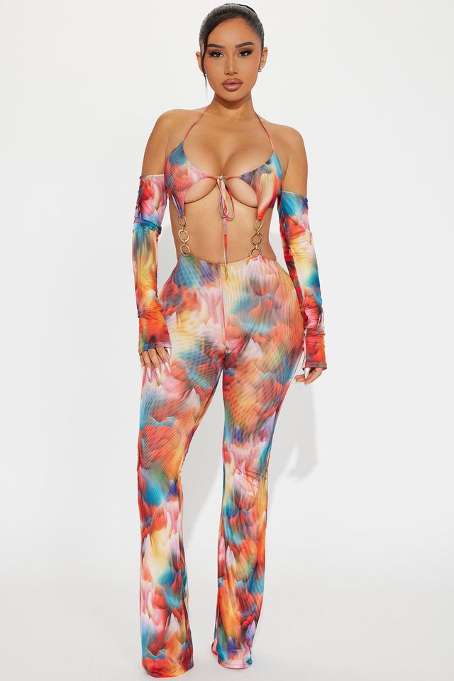 Take Notice Mesh Jumpsuit - Multi Color Product Image