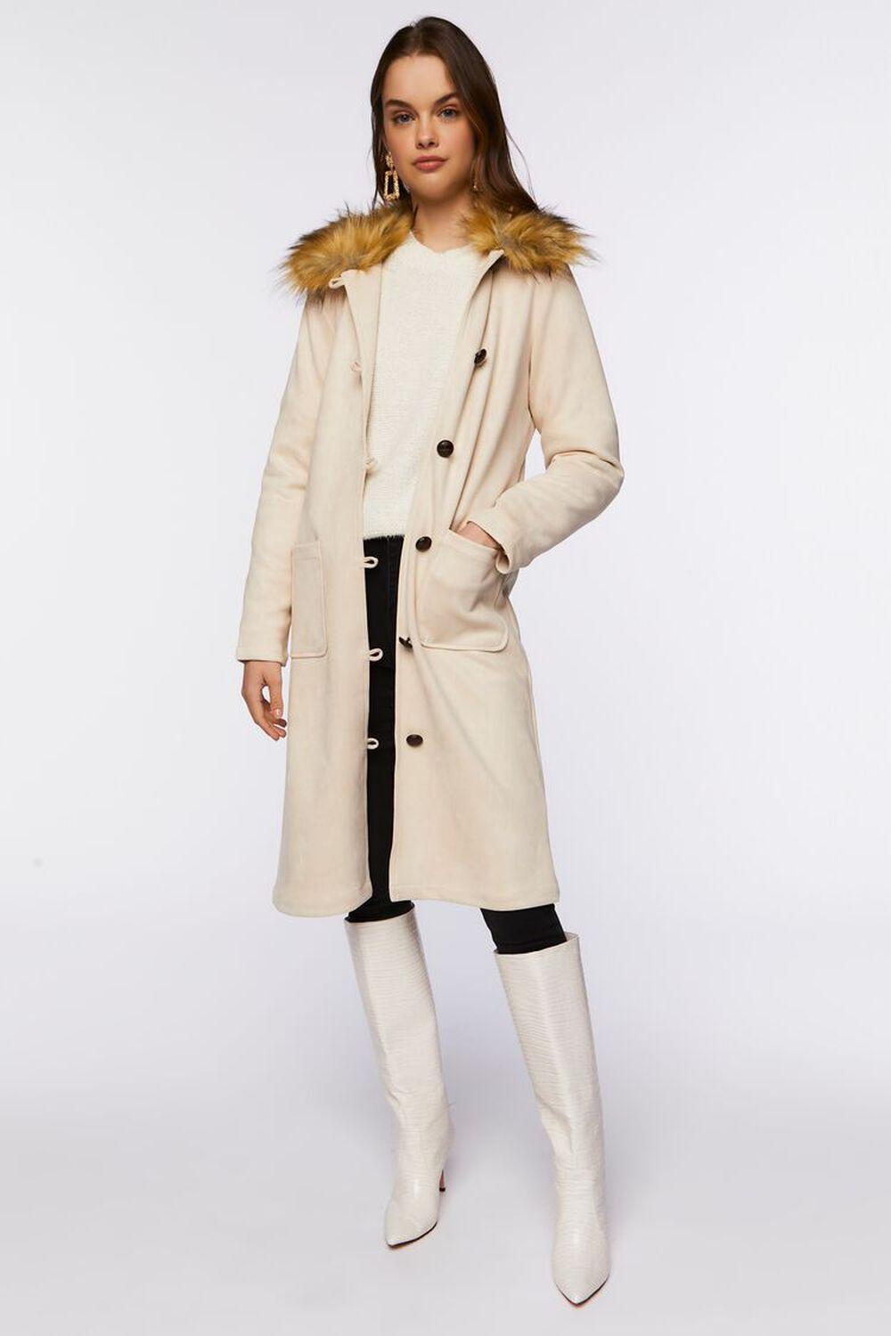 Faux Suede & Fur Longline Coat | Forever 21 Product Image