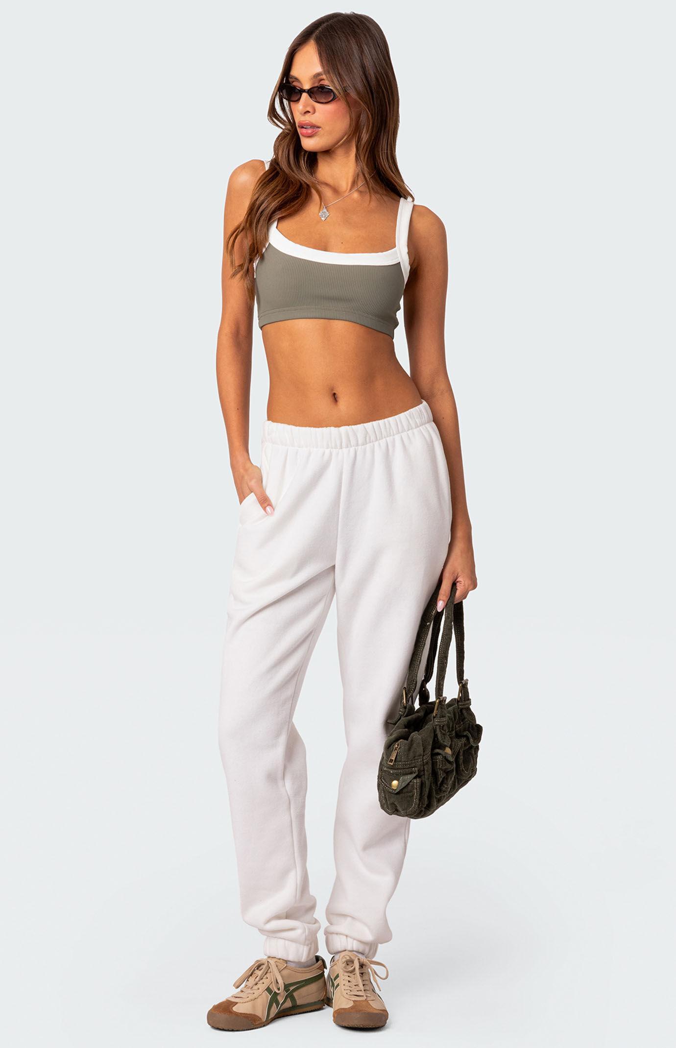 Edikted Women's Sariah Contrast Ribbed Crop Top Product Image