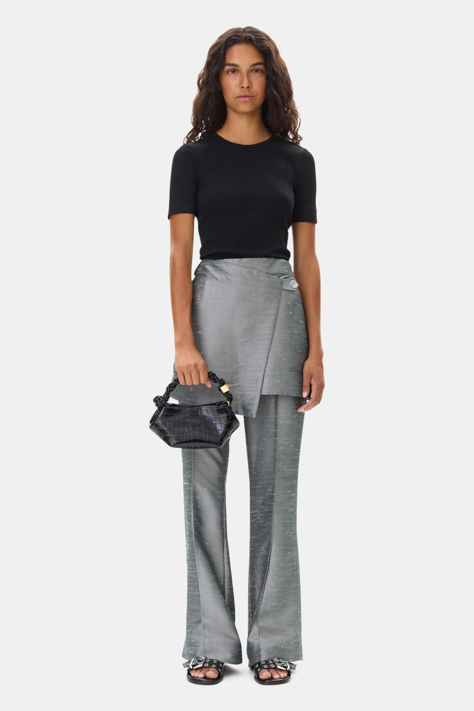 Grey Suiting Skirt Flared Pants Product Image