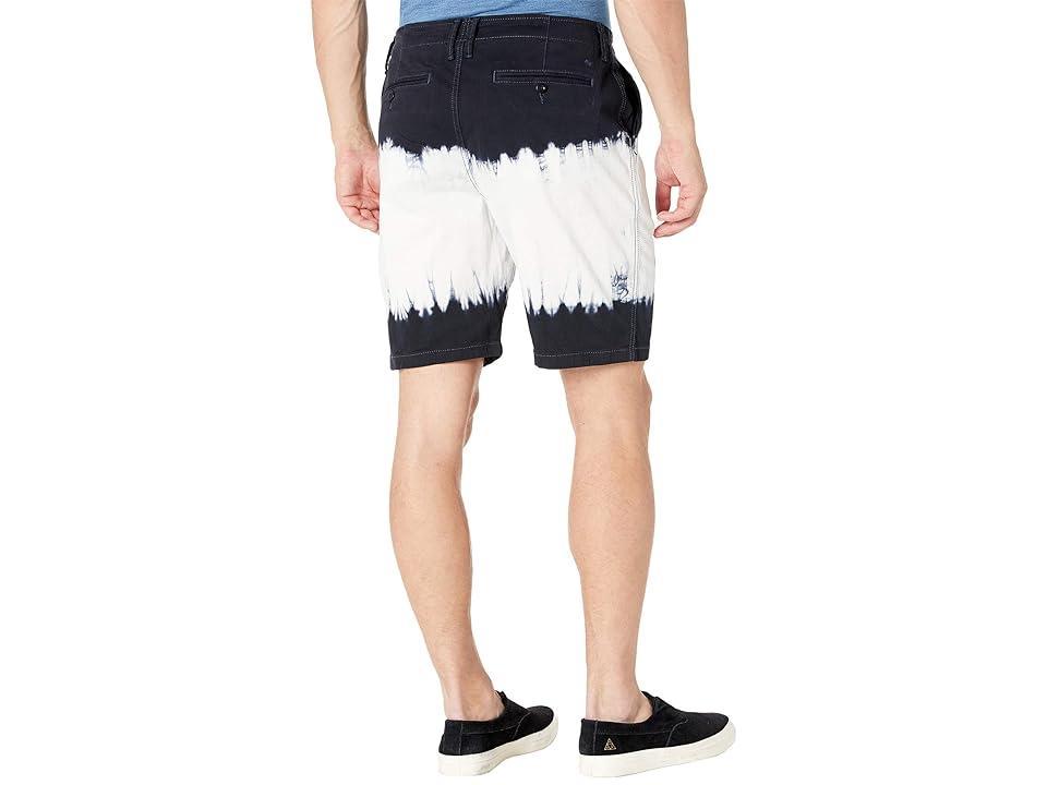 Lucky Brand Stretch Tie-Dye Flat Front Shorts (Blue Stripe) Men's Shorts Product Image