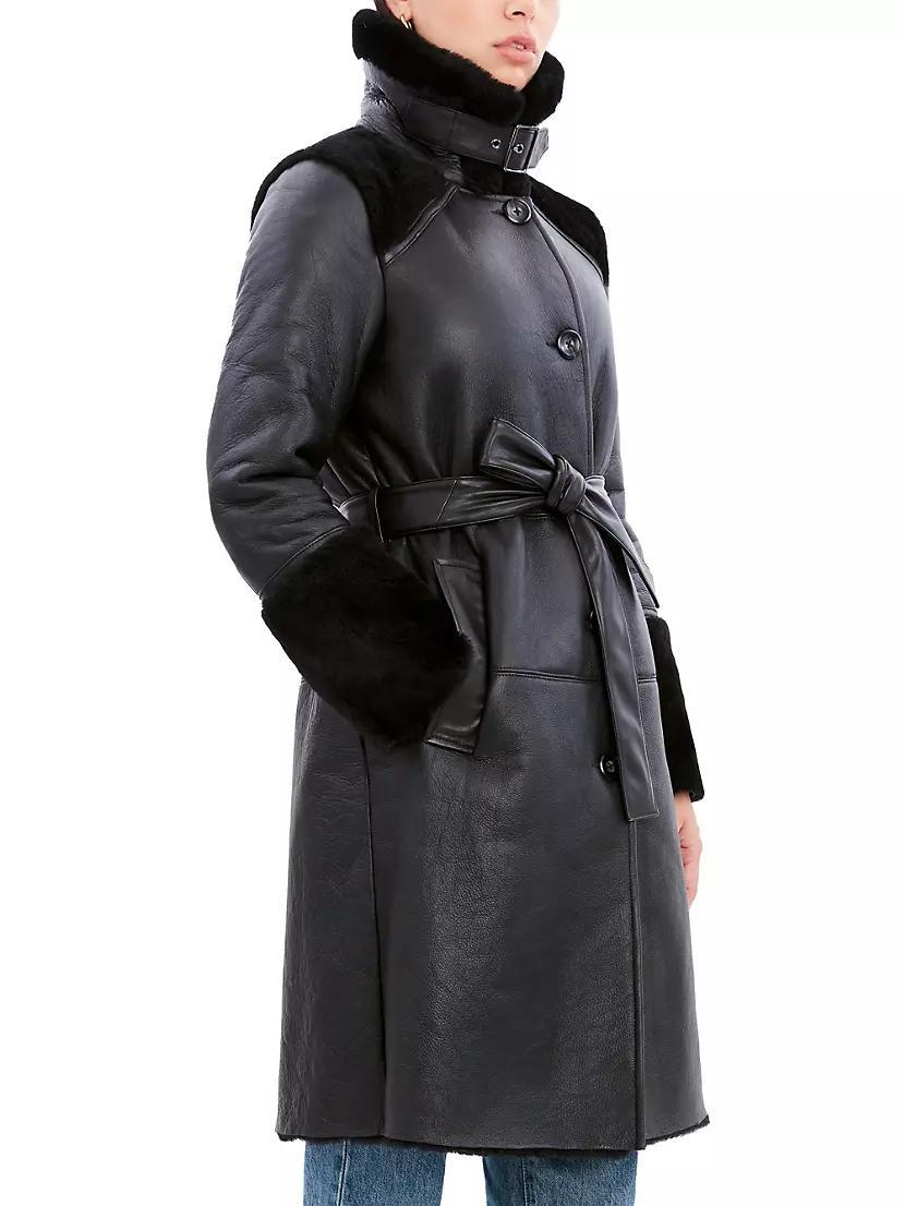 Astrid Shearling & Leather Trim Coat Product Image