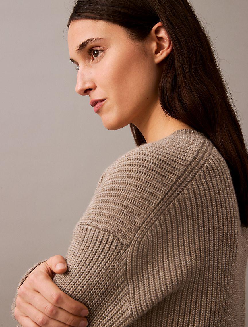 Ribbed Knit V-Neck Sweater Product Image