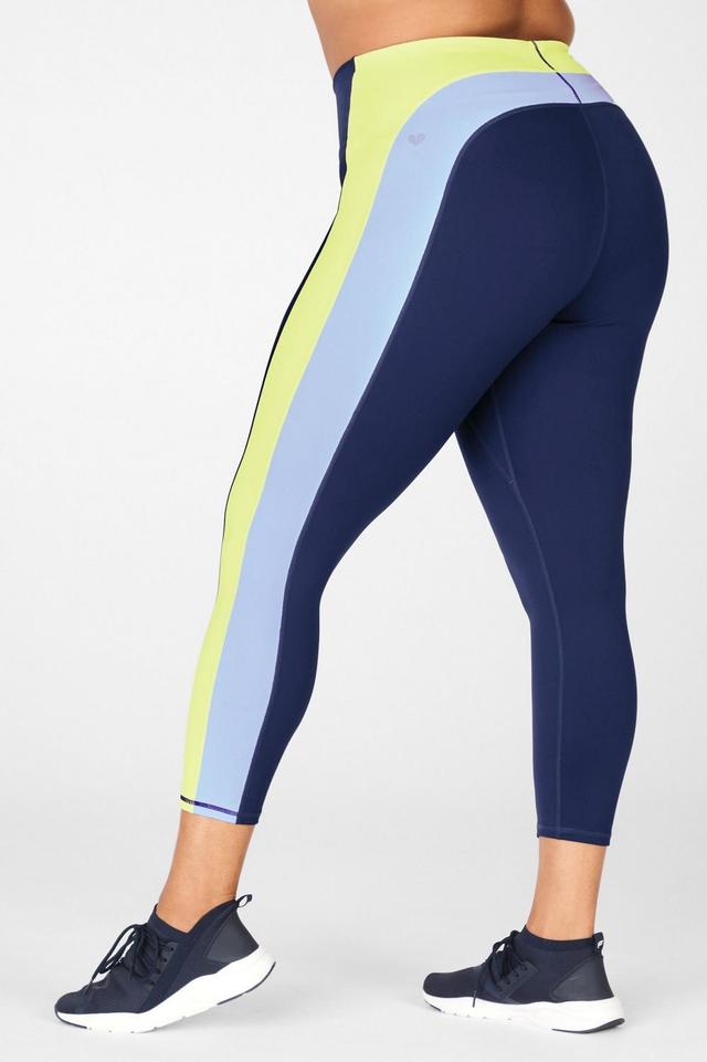 Fabletics High-Waisted Motion365 Stripe 7/8 Womens Abyss/Multi plus Size 4X Product Image