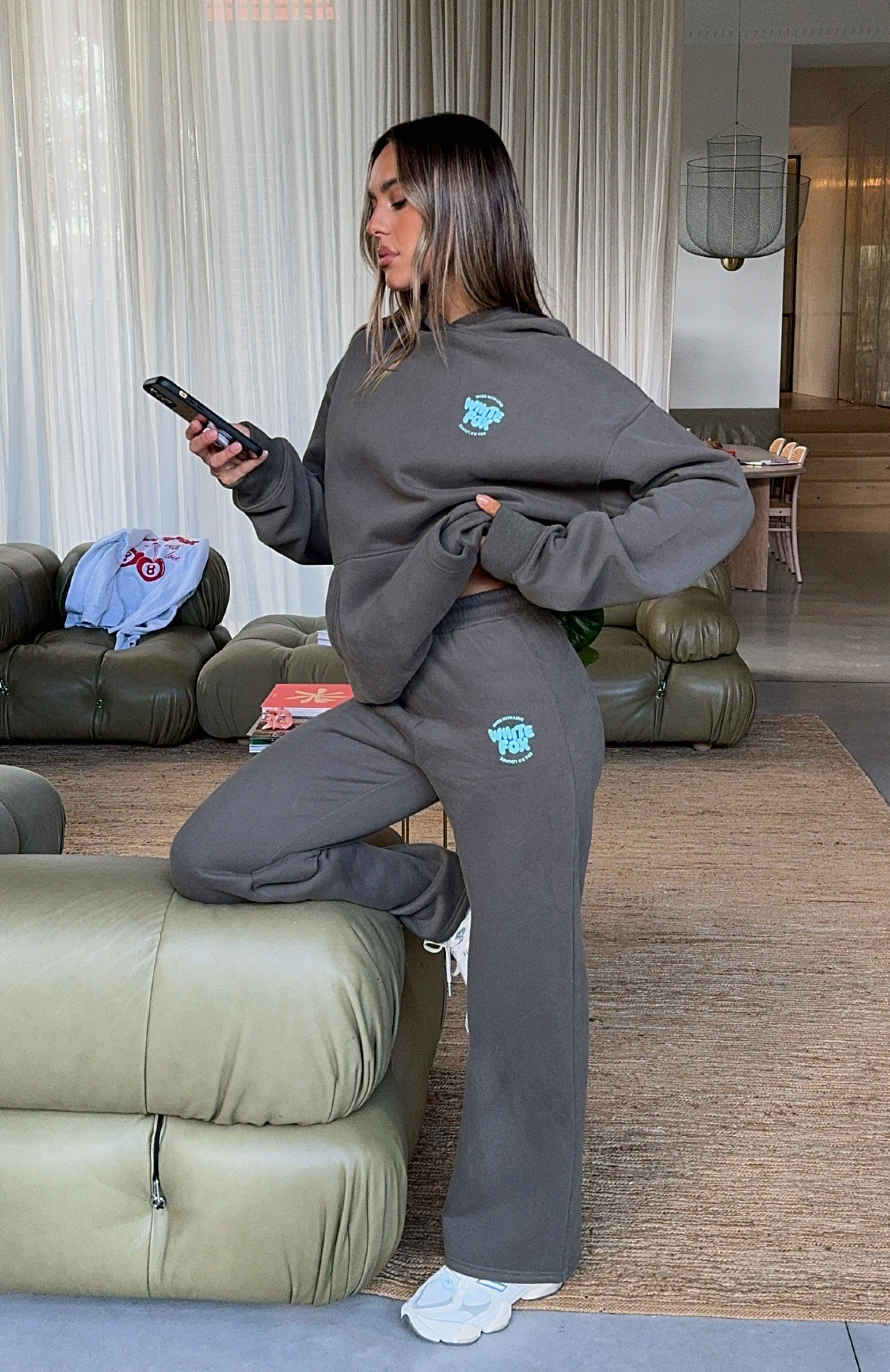 With Love For You Wide Leg Sweatpants Volcanic Product Image