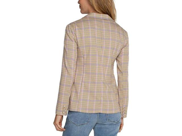 Liverpool Los Angeles Fitted Blazer Woven Yarn Dyed Check (Orange Multi Check) Women's Jacket Product Image