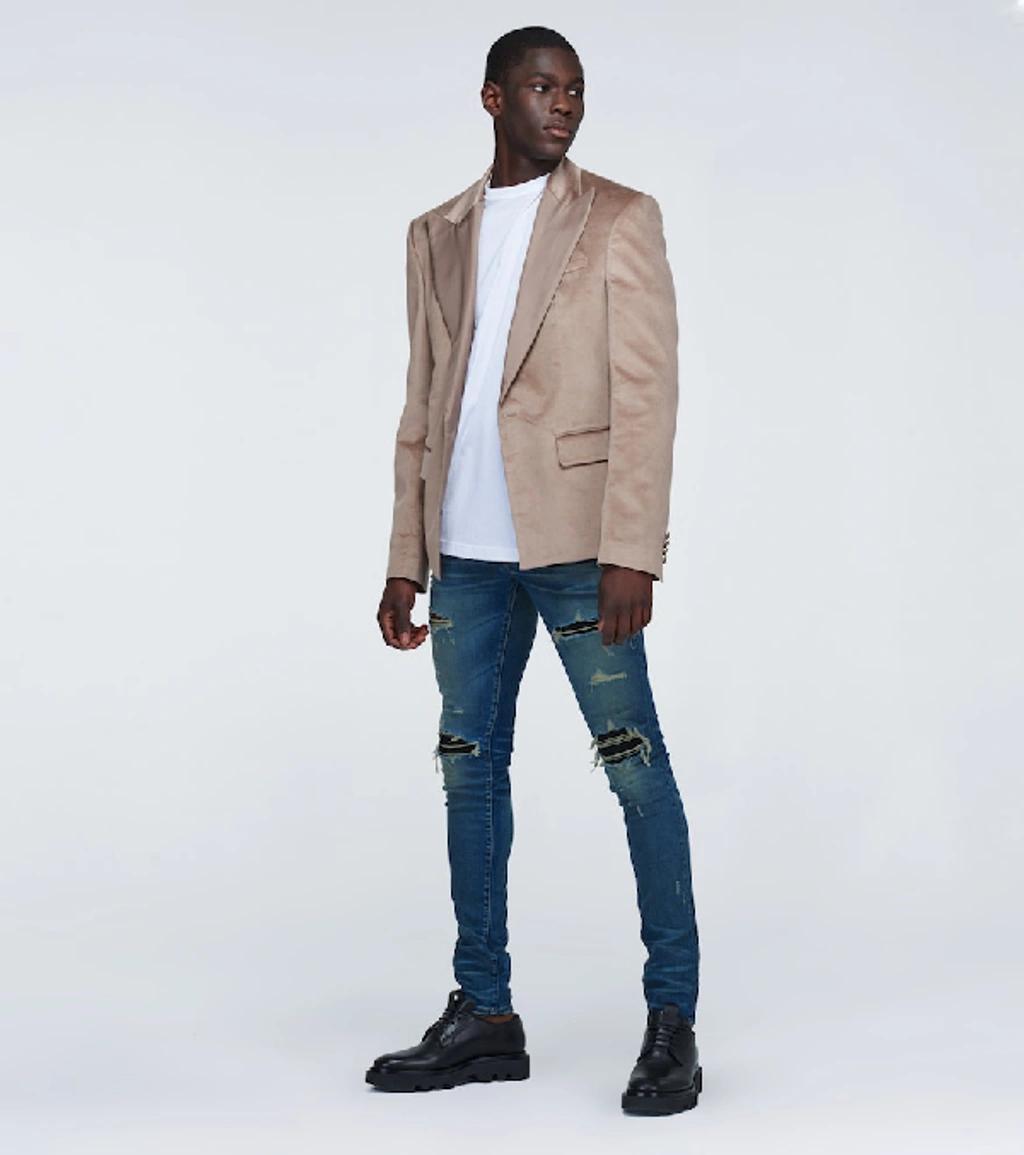 AMIRI Single-breasted Cotton-blend Velvet Jacket In Neutrals Product Image