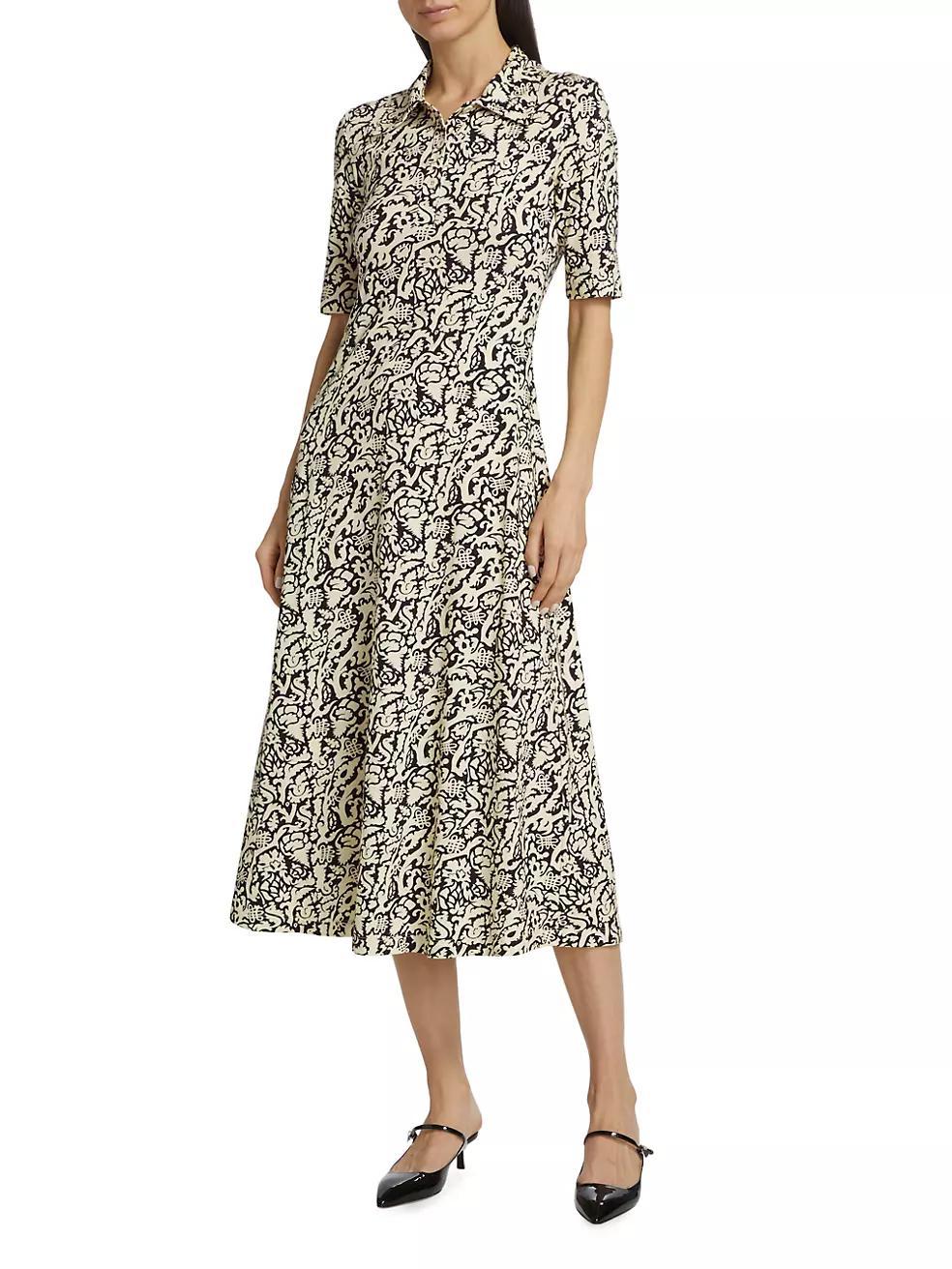 Abstract Nature Polo Midi-Dress Product Image