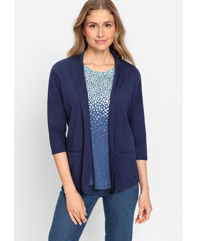 Olsen Womens Cotton Blend 3/4 Sleeve Cardigan Product Image