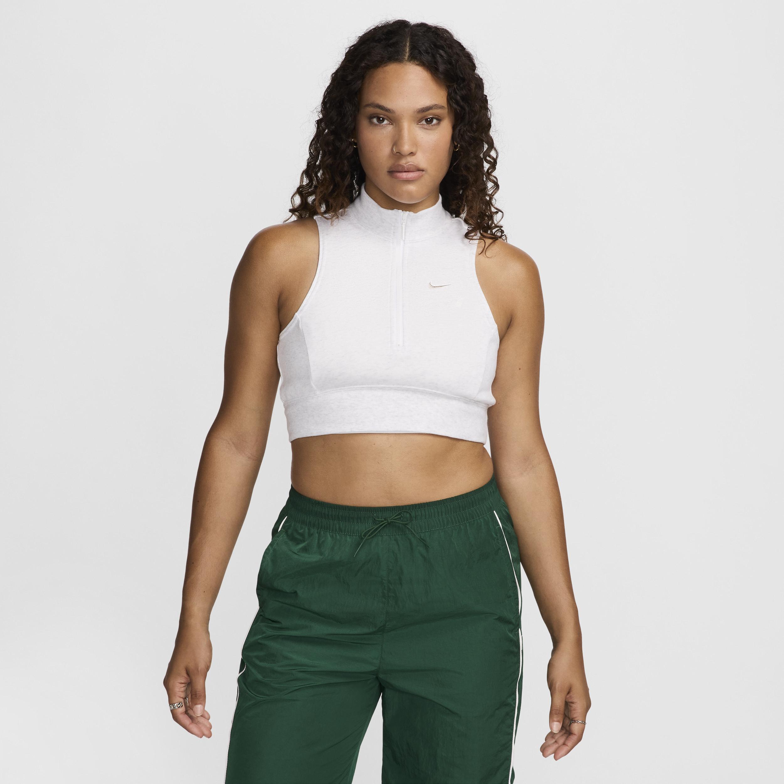 Nike Sportswear Chill Terry Women's Slim Cropped 1/2-Zip French Terry Tank Top Product Image