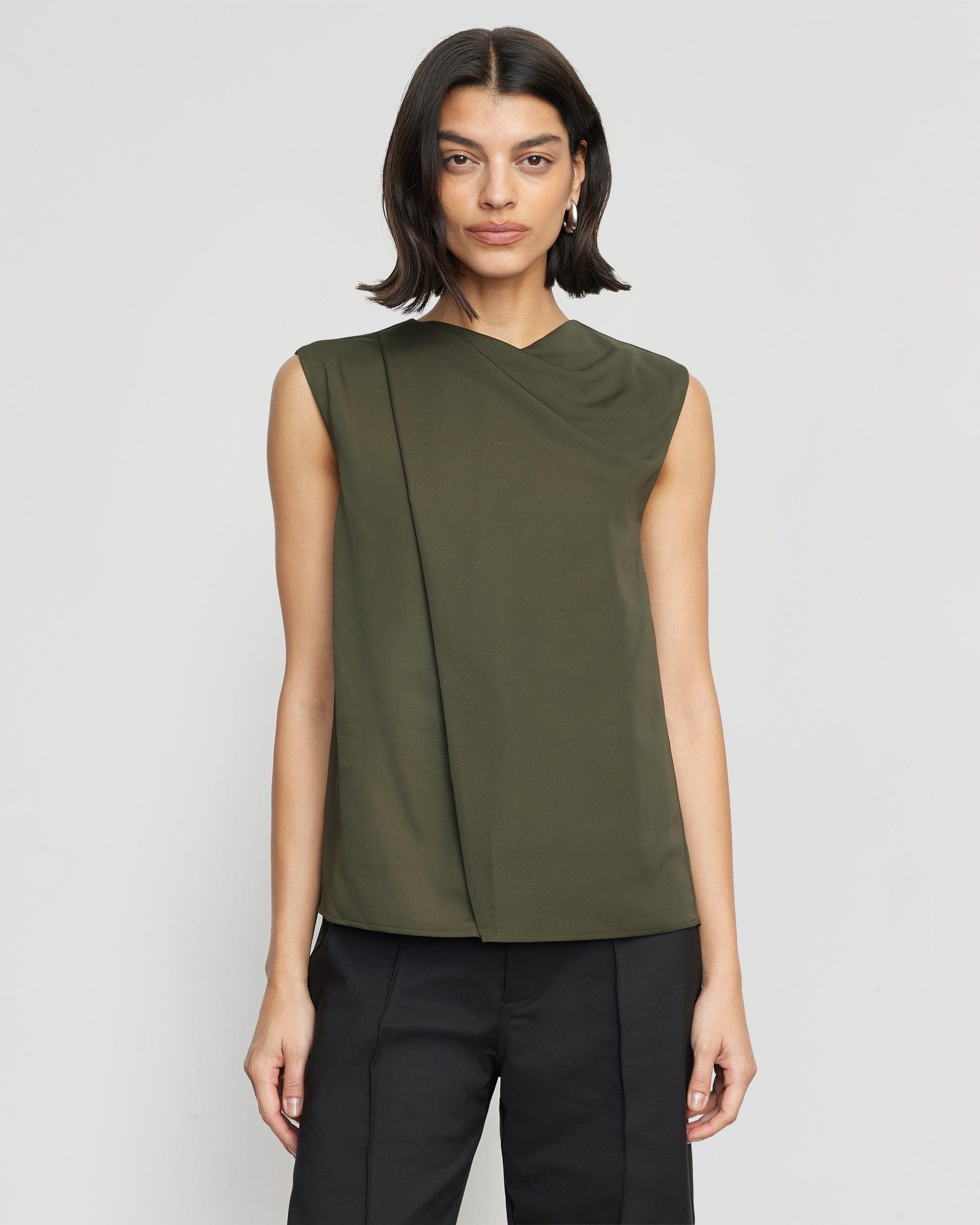 Juni Wrap-Neck Sleeveless Blouse Product Image