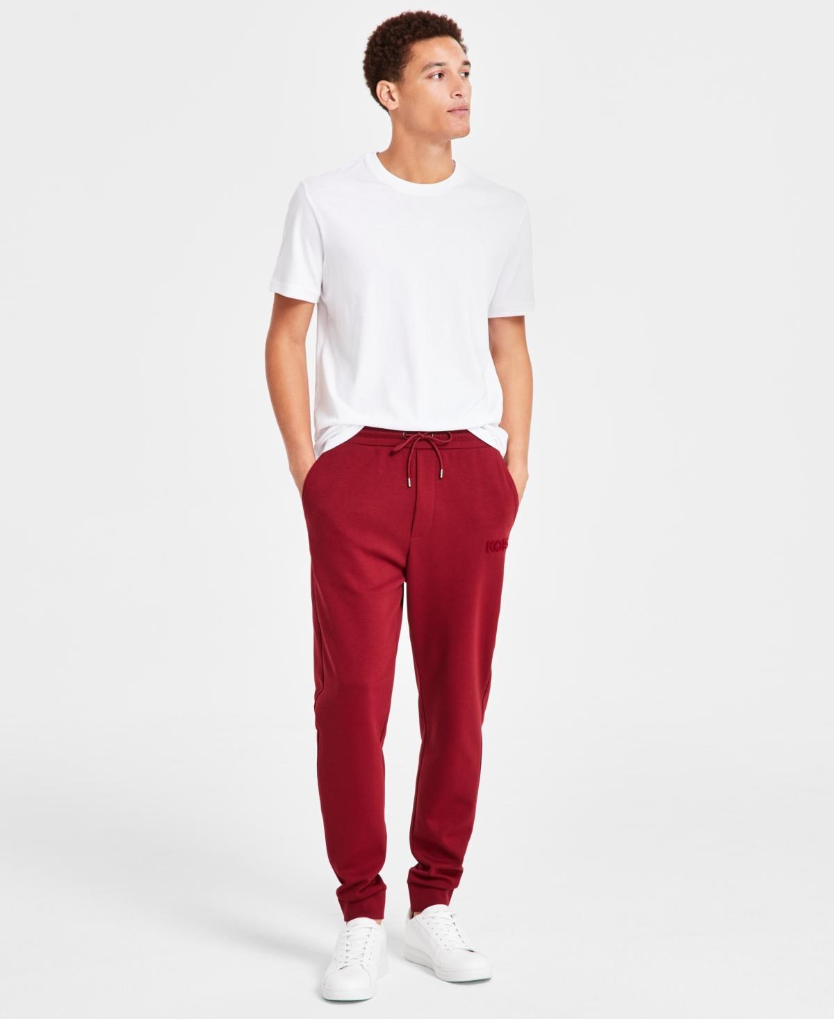 Michael Kors Mens Textured-Logo Jogger Pants Product Image