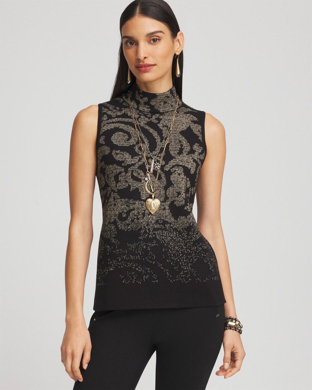 Jacquard Mockneck Sweater Tank Product Image