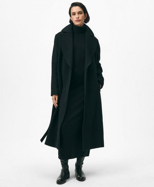 Notch Collar Coat in Water-Repellent Brushed-Twill Wool Product Image