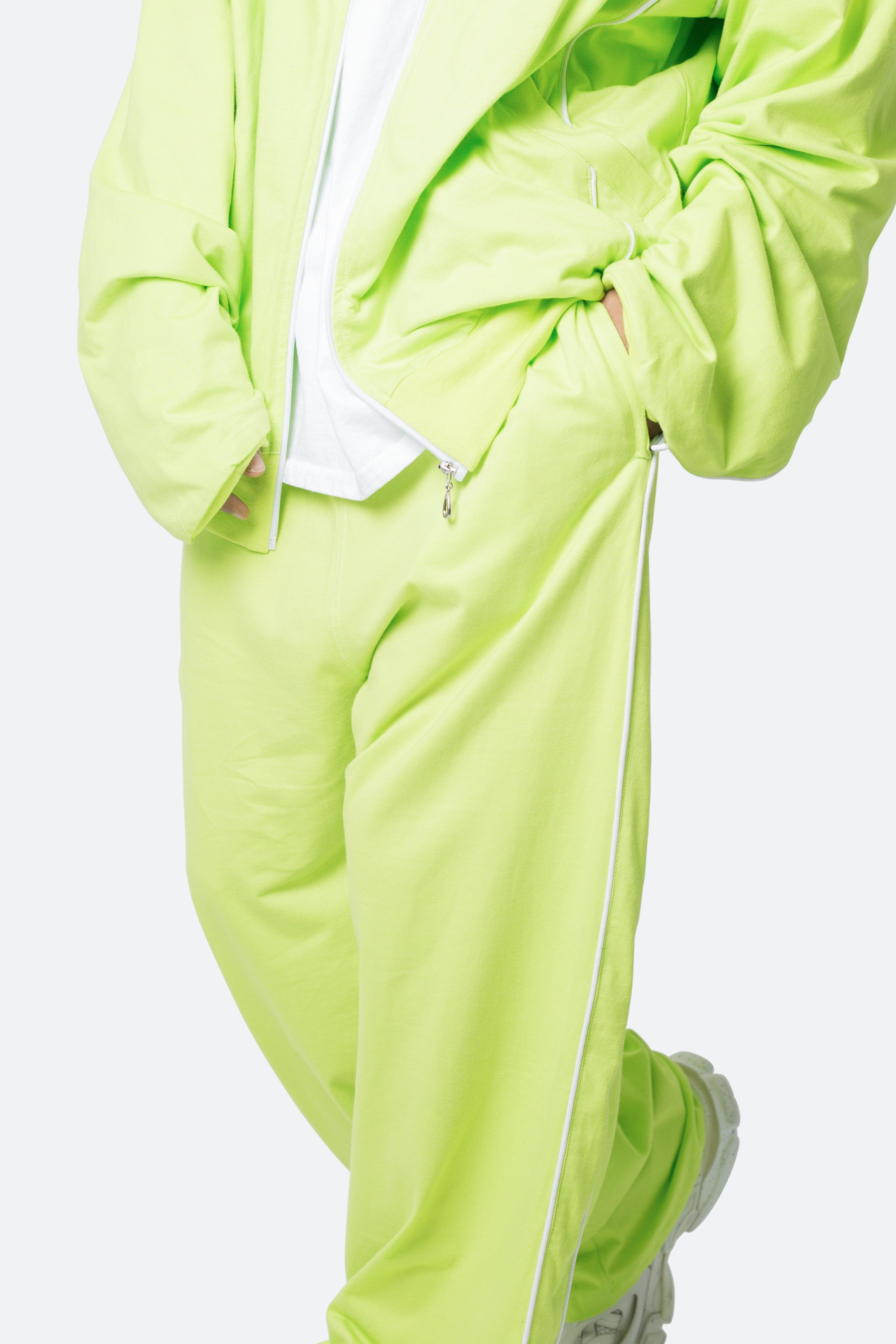 Oversized Jersey Track Pants - Acid Lime Product Image