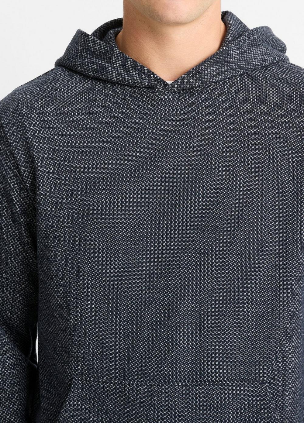 Mens Crosshatch Birdseye Cotton-Blend Hoodie, Coastal/medium Heather Grey, Size M Vince Product Image