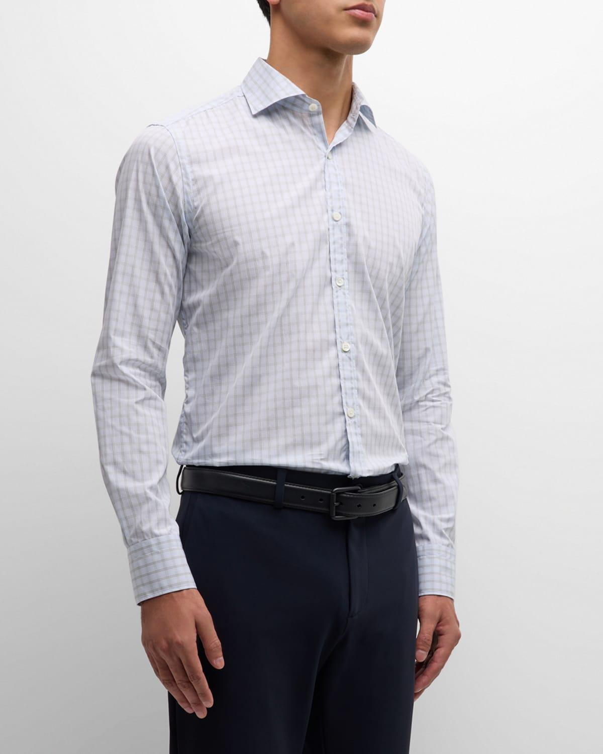 Mens Cotton Check Sport Shirt Product Image