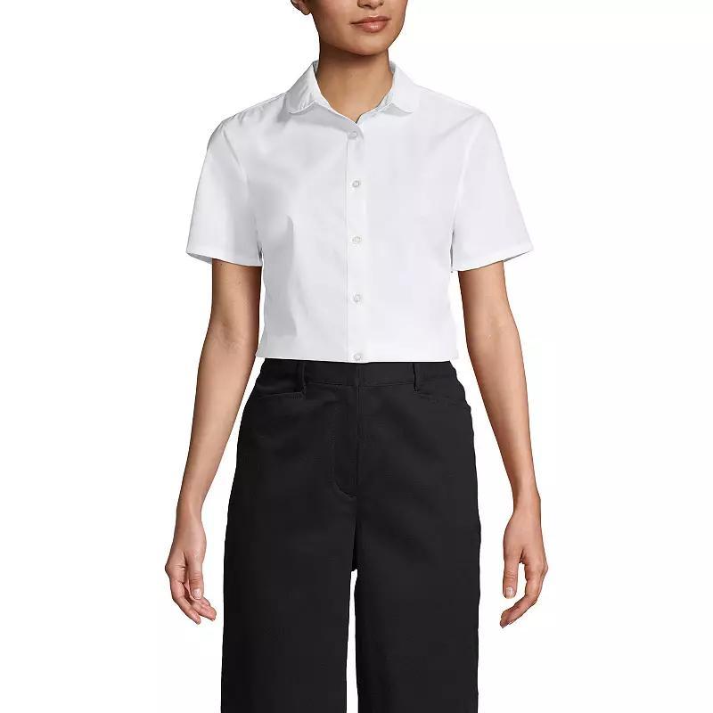 Womens Lands End School Uniform Peter Pan Collar Broadcloth Shirt Product Image