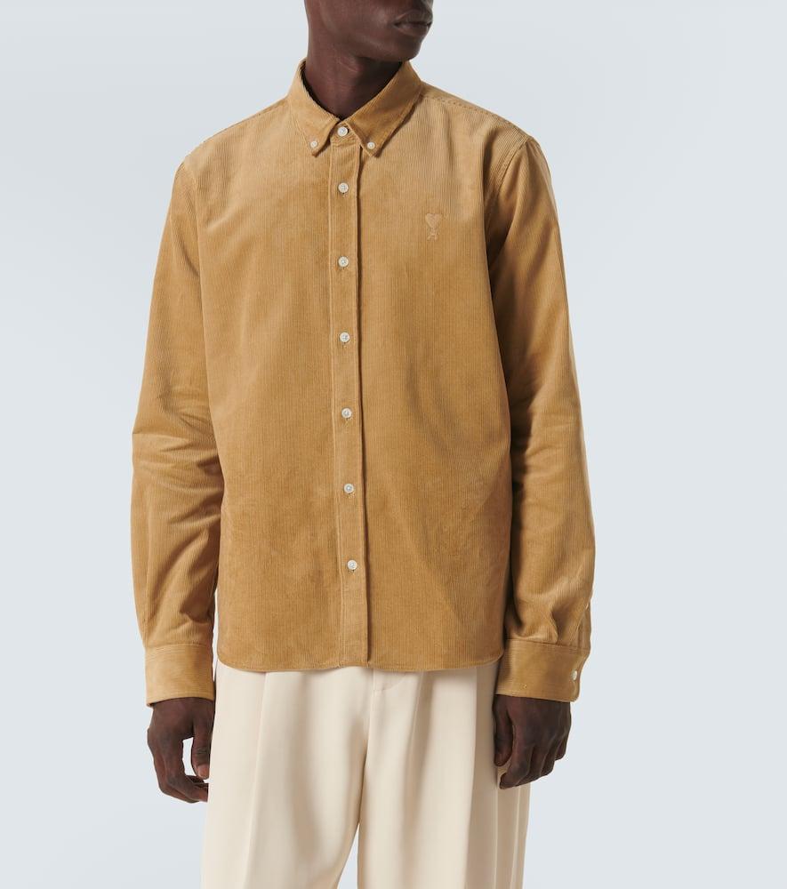 AMI ALEXANDRE MATTIUSSI Cotton Corduroy Shirt In Sand Product Image