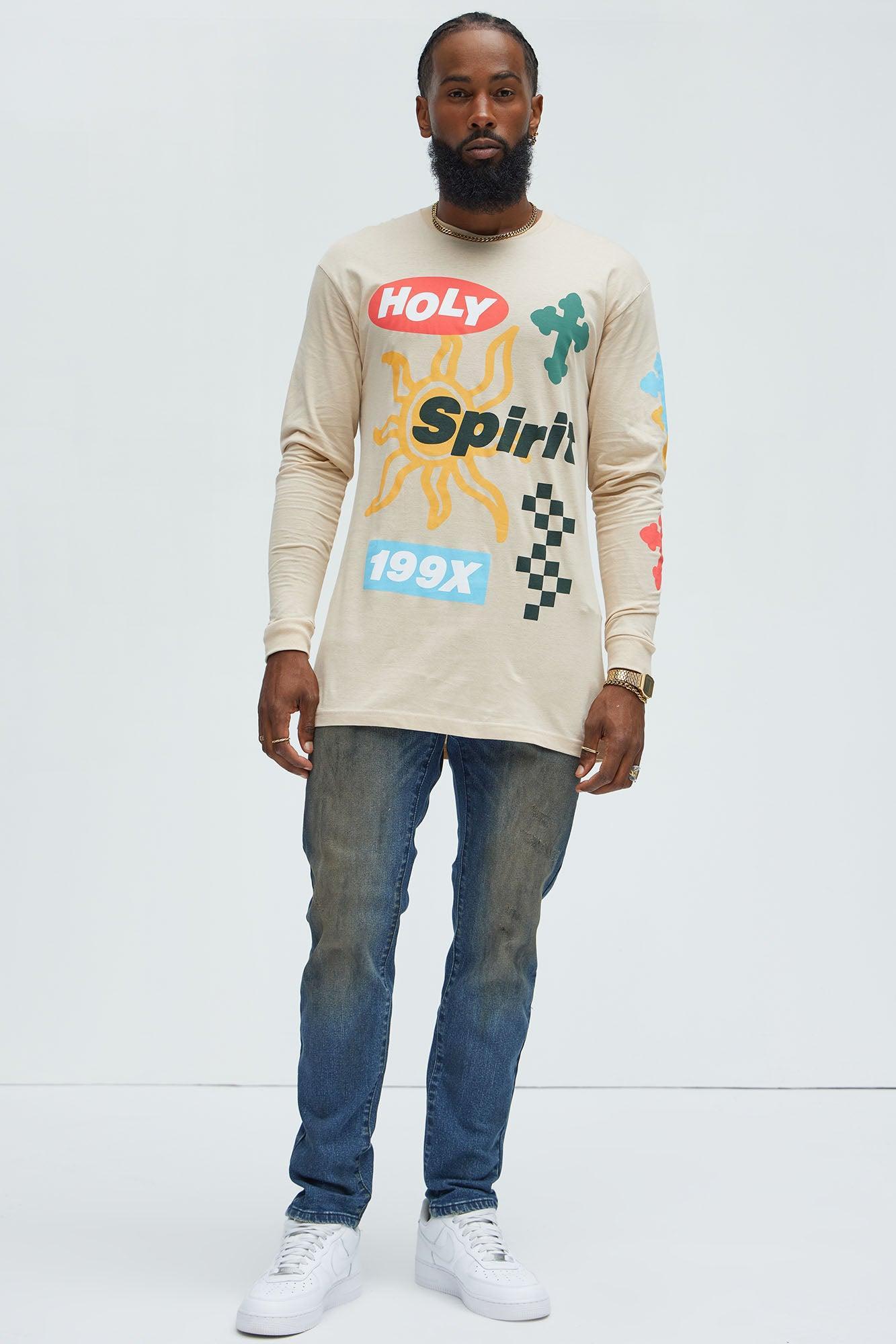 Holy Spirit Sun Long Sleeve Tee - Khaki Product Image