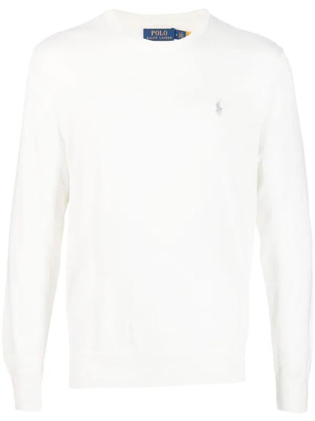 Embroidered-logo Cotton-cashmere Blend Jumper In White Product Image