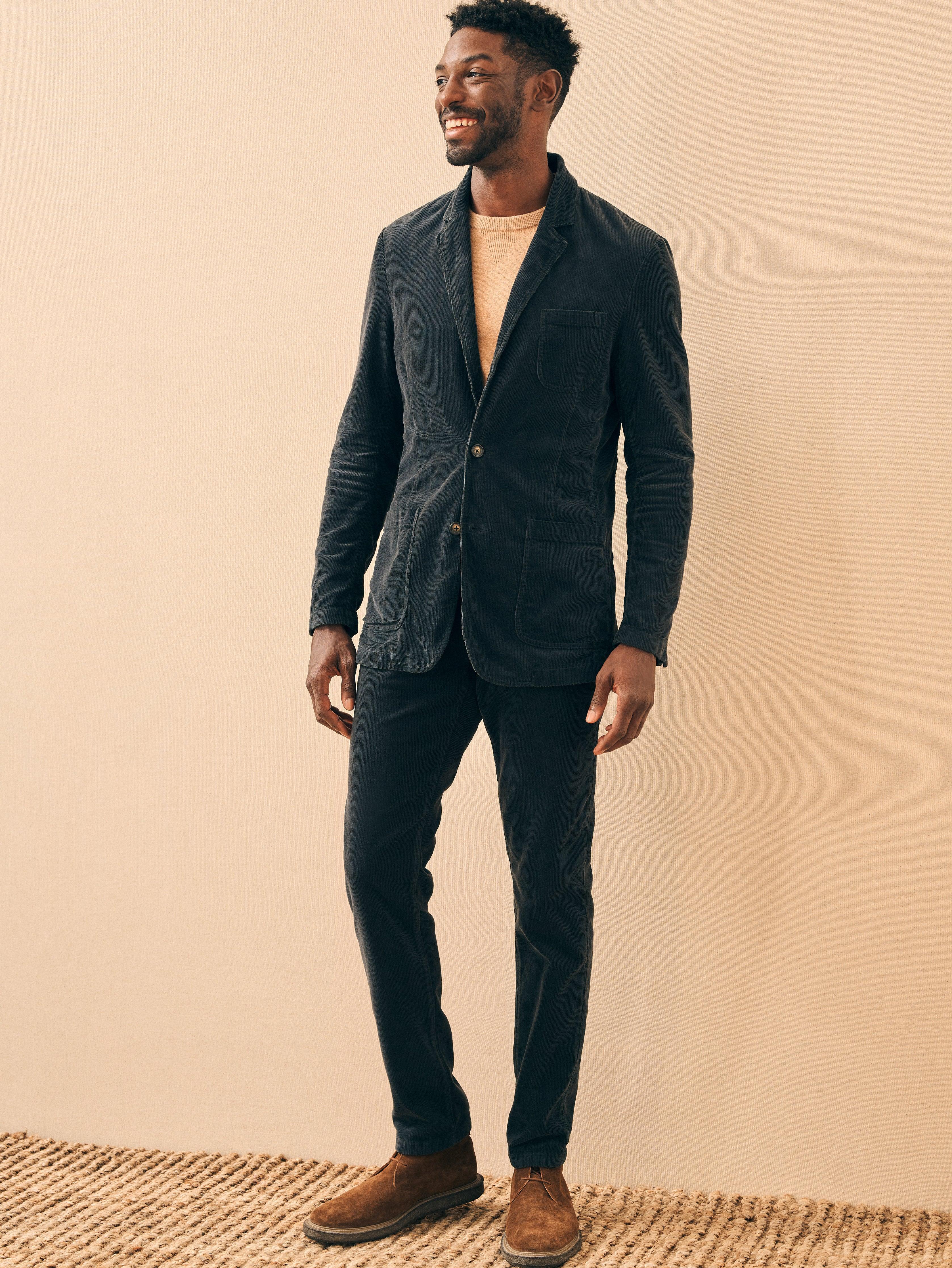 Stretch Corduroy Blazer - Midnight Male Product Image