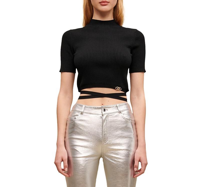 Womens Criss-Cross Cropped Top Product Image