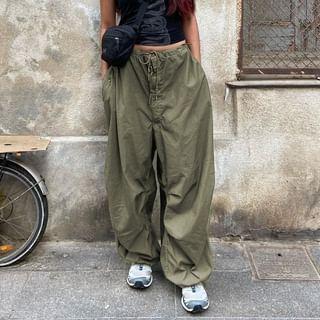 Low-Waist Loose-Fit Cargo Wide-Leg Pants product image