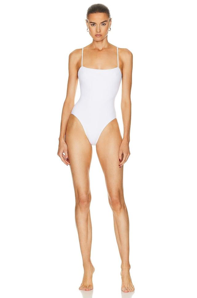 WARDROBE.NYC One Piece Swimsuit in White Product Image