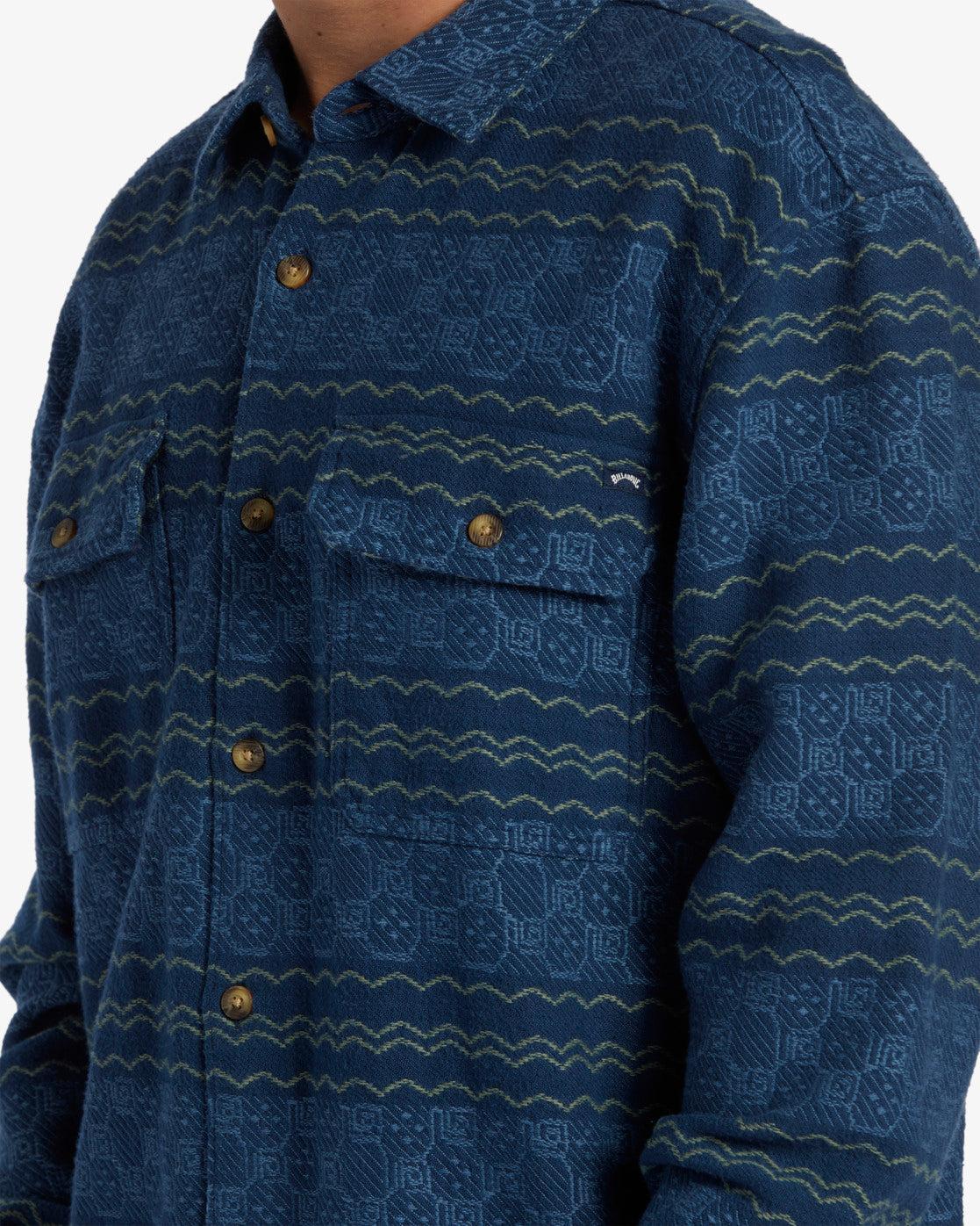 Offshore Jacquard Flannel Long Sleeve Shirt - Dark Blue Male Product Image