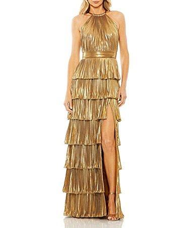 Womens Halterneck Tiered Gown Product Image