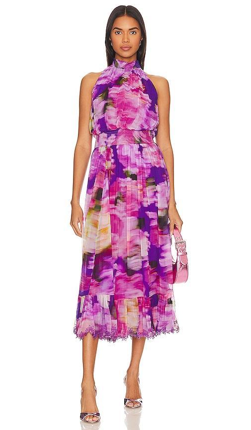 HEMANT AND NANDITA Midi Dress in Purple. Product Image