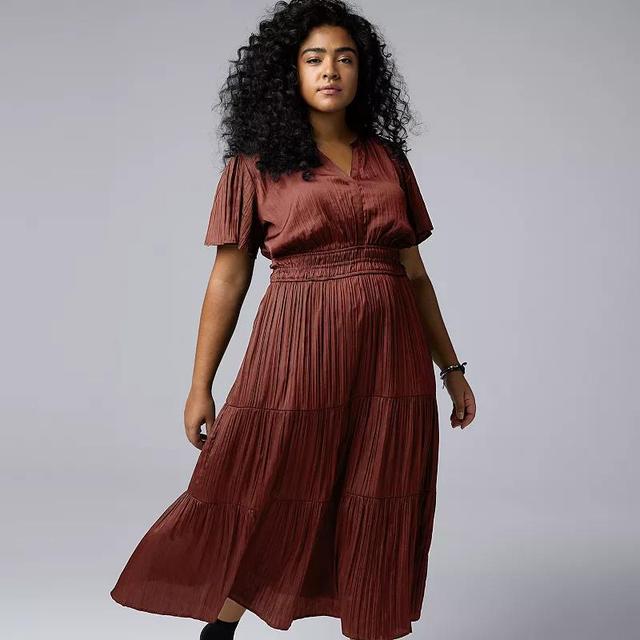 Plus Size Simply Vera Vera Wang Maxi Fem Dress, Womens Product Image